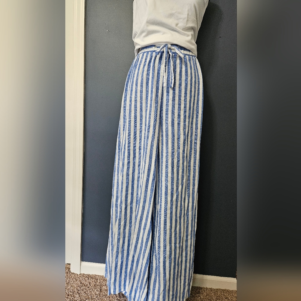 NWT Ava & Viv wide leg linen blend high waist pants plus size 3X